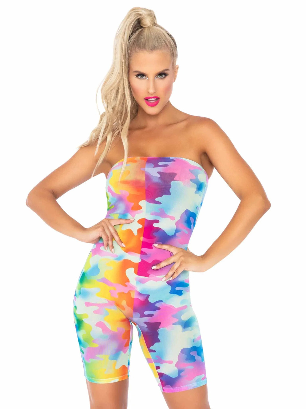 leg Avenue - Spotted You Camo Romper - MULTICOLOR